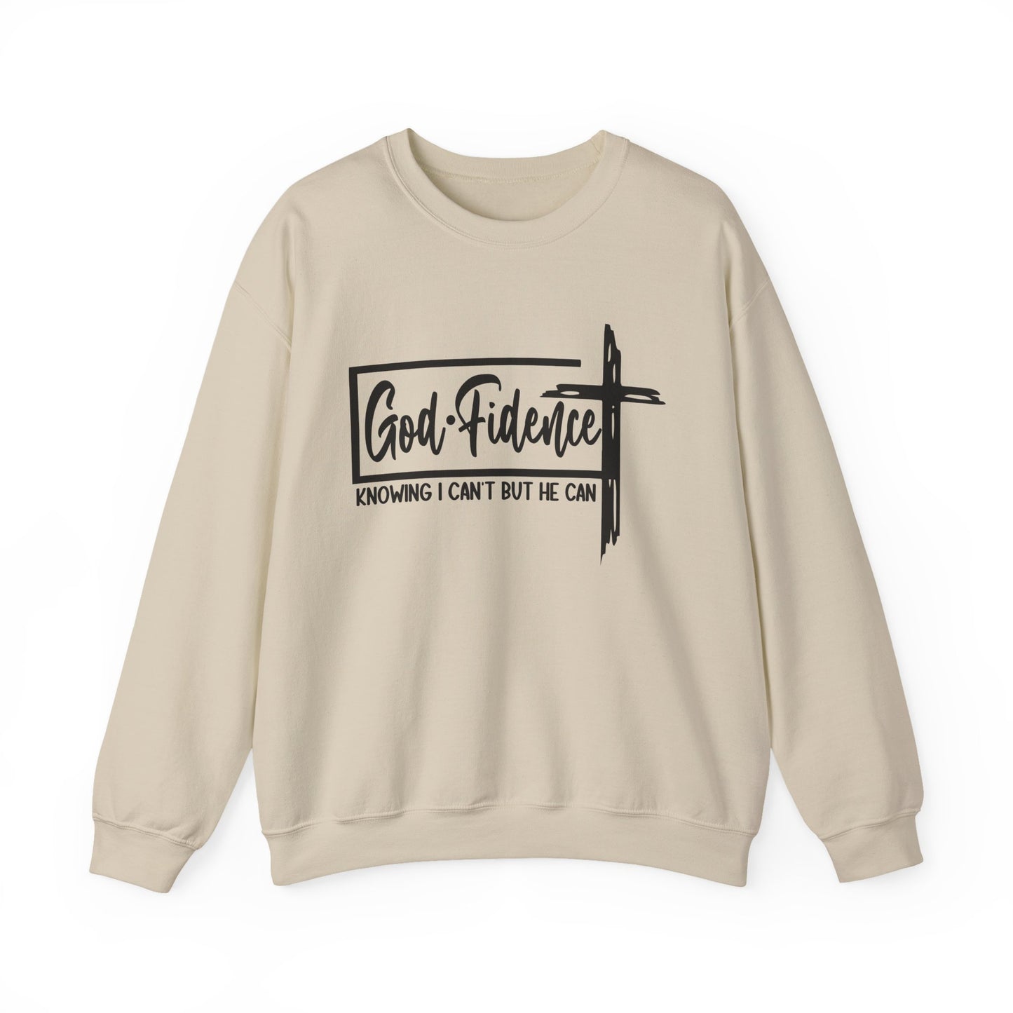 Faith-Inspired Crewneck Sweatshirt, God-Fidence Sweatshirt, Religious Apparel, Unisex Casual Wear, Christian Gift, Faith-based Clothing