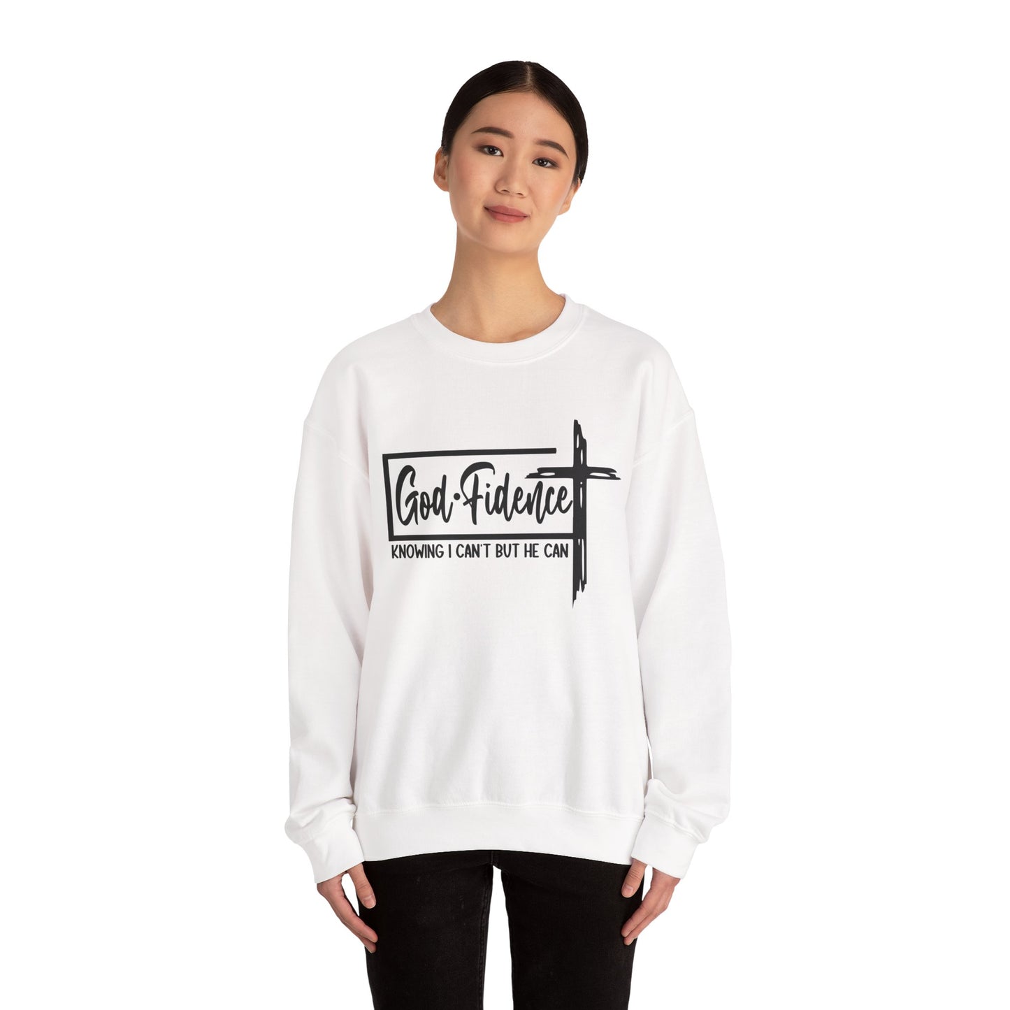 Faith-Inspired Crewneck Sweatshirt, God-Fidence Sweatshirt, Religious Apparel, Unisex Casual Wear, Christian Gift, Faith-based Clothing