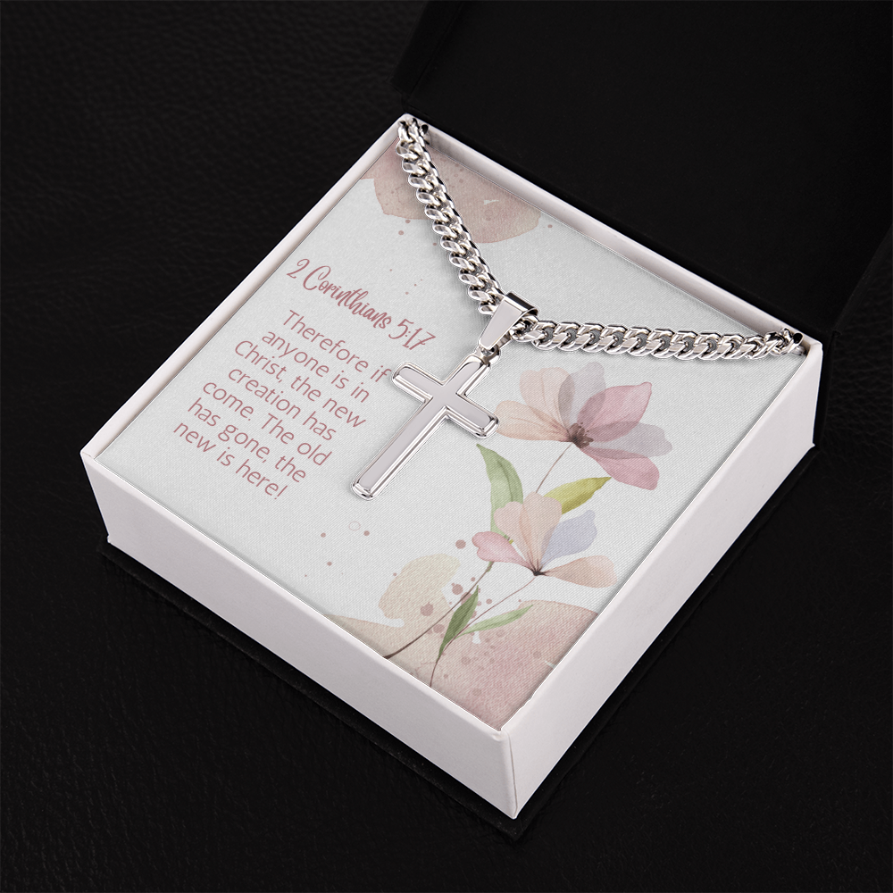 Personalized Cross with Cuban Link Chain