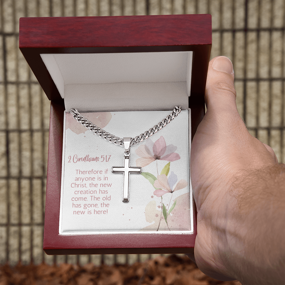 Personalized Cross with Cuban Link Chain