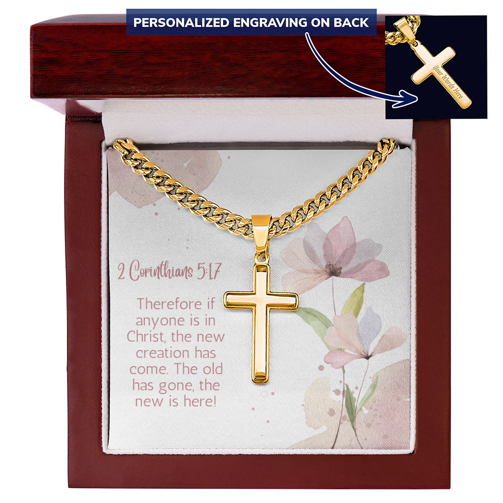 Personalized Cross with Cuban Link Chain