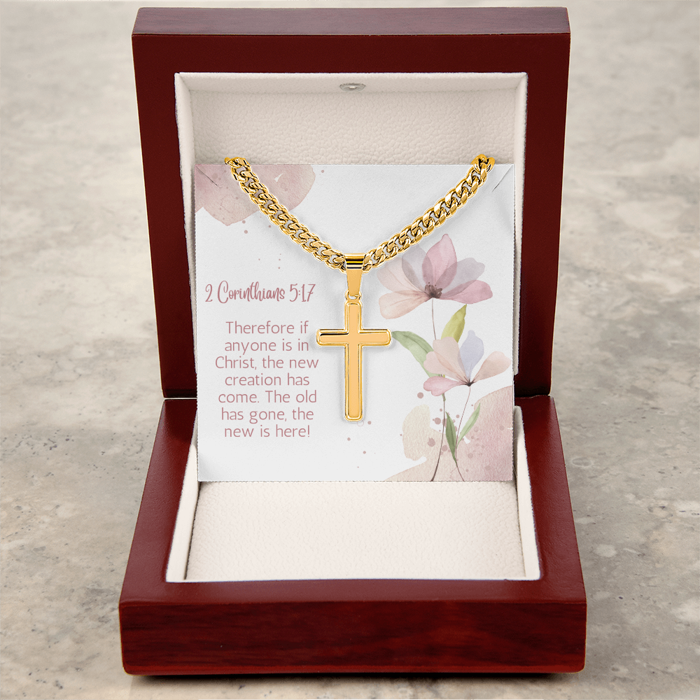 Personalized Cross with Cuban Link Chain